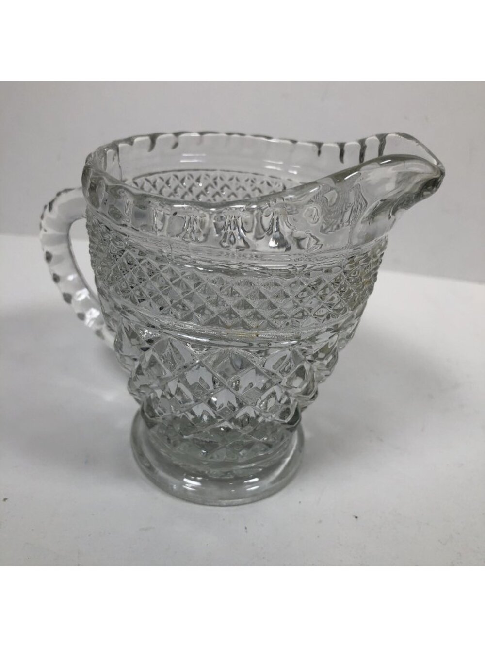 VINTAGE Anchor Hocking Wexford DIAMOND PATTERN Small Cream Pitcher